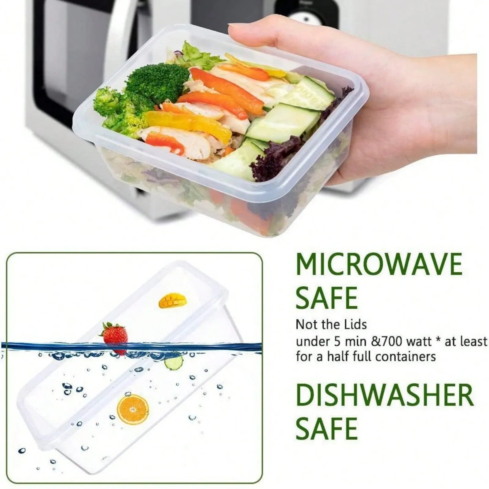 24 Pieces Food Storage Containers Set With Snap Lids (12 Lids + 12 Containers), Plastic Containers, Lunch Container Bento Box For Home