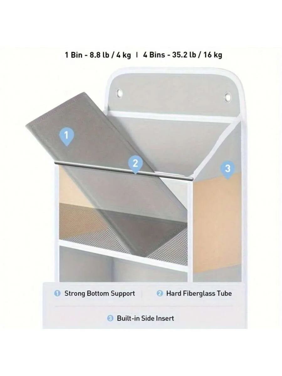 Over The Door Organizer 4 Tiers, Capacity Over Door Organizer, Door Hanging Organizer For Closet
