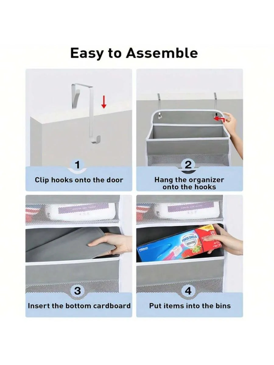 Over The Door Organizer 4 Tiers, Capacity Over Door Organizer, Door Hanging Organizer For Closet