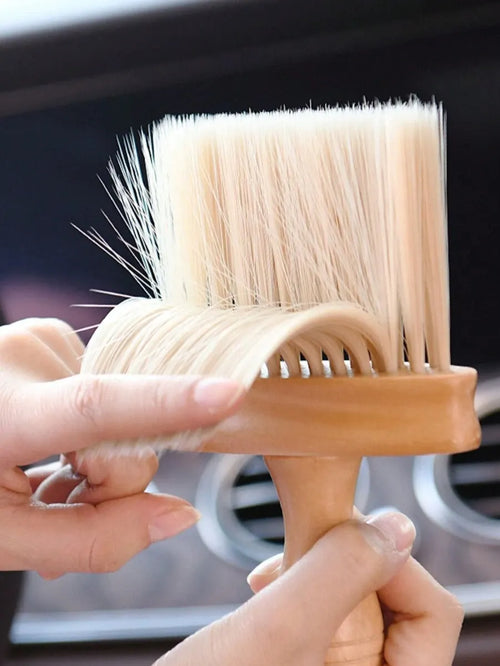 1pc Wooden Handle Cleaning Brush, Long Bristle Brush For Cleaning Car Air Conditioning Outlet, Interior Cracks